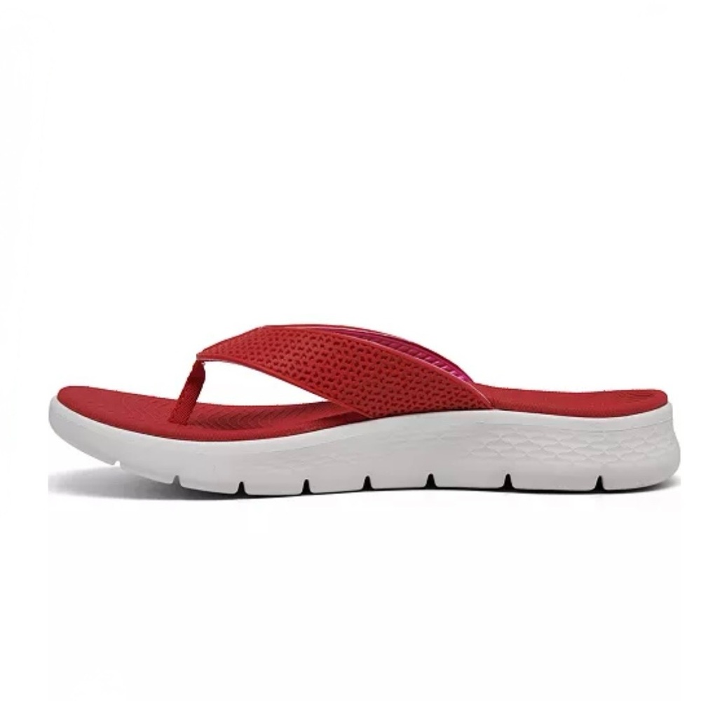 SKECHERS RED GO WALK FLEX THONG SANDAL - Picture 4 of 7